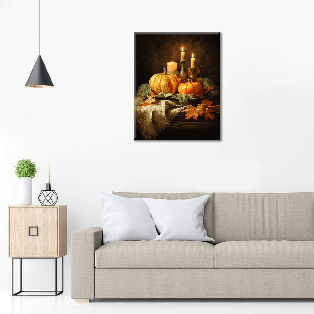 Dýňová večeře - malování podle čísel