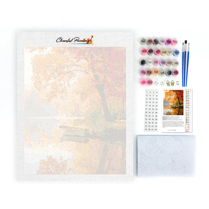 Klidná podzimní loďka - malování podle čísel