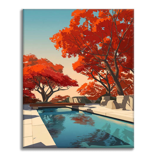 Klidné podzimní odrazy - malování podle čísel