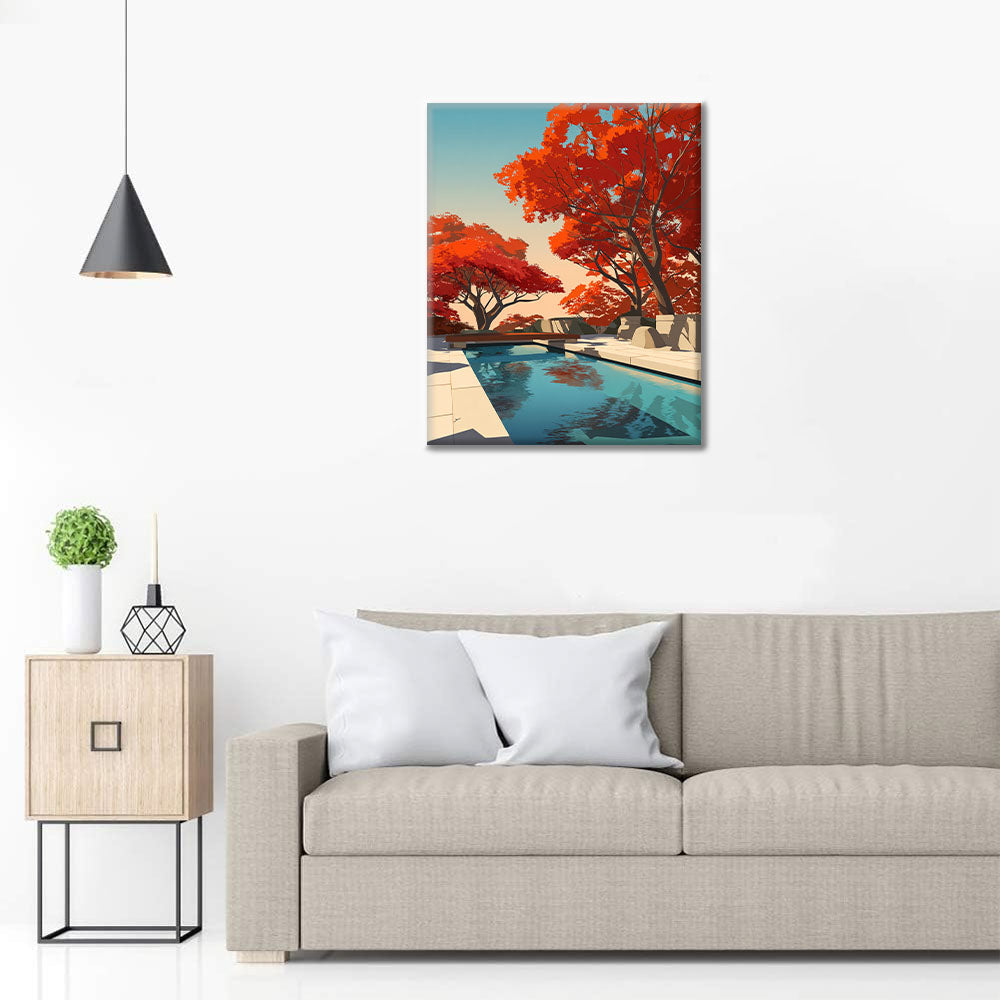 Klidné podzimní odrazy - malování podle čísel