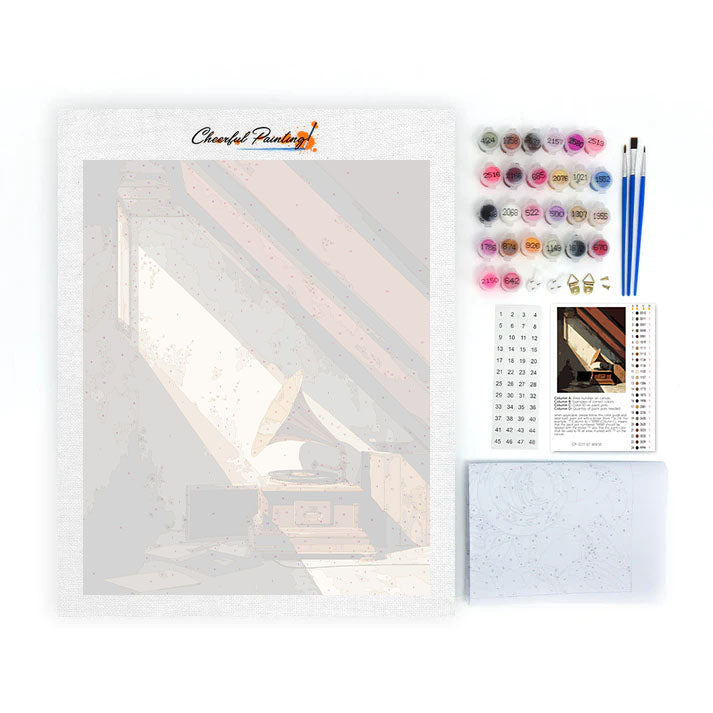 Půdní gramofon - malování podle čísel