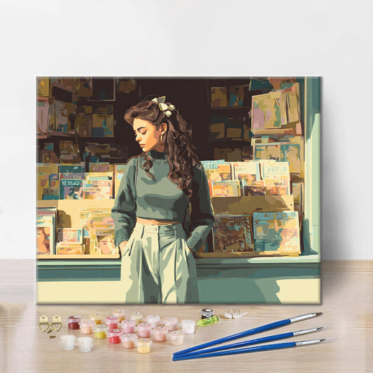 Výloha knihkupectví - Malování podle čísel