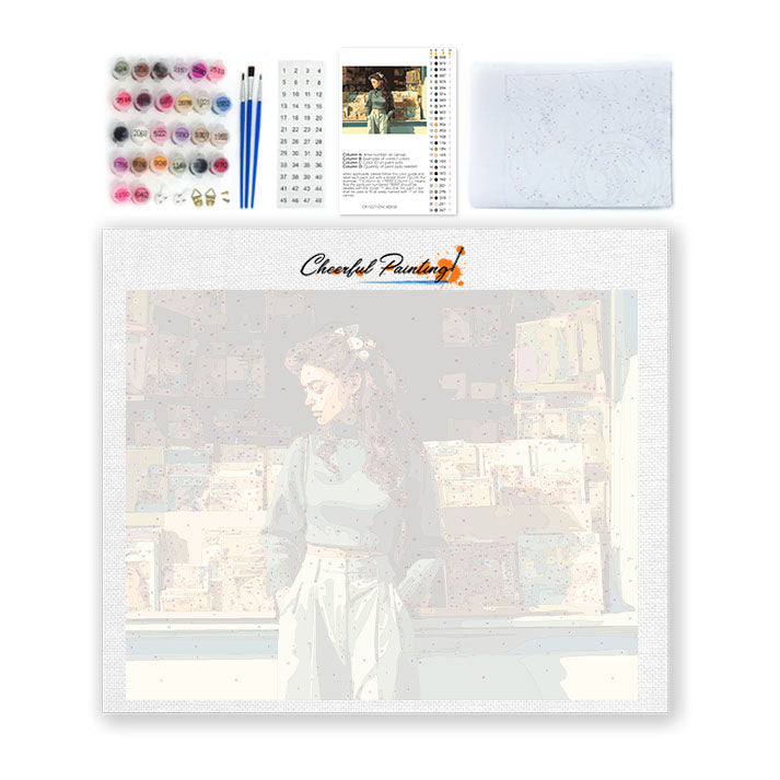 Výloha knihkupectví - Malování podle čísel