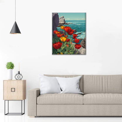 Pobřežní tulipány - malování podle čísel