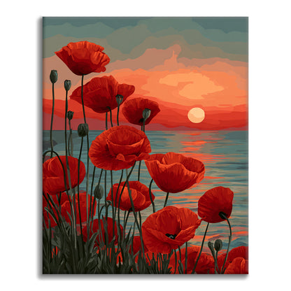 Karmínový soumrak - malování podle čísel