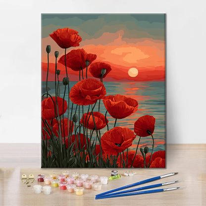 Karmínový soumrak - malování podle čísel