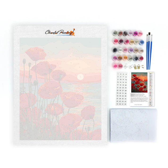 Karmínový soumrak - malování podle čísel