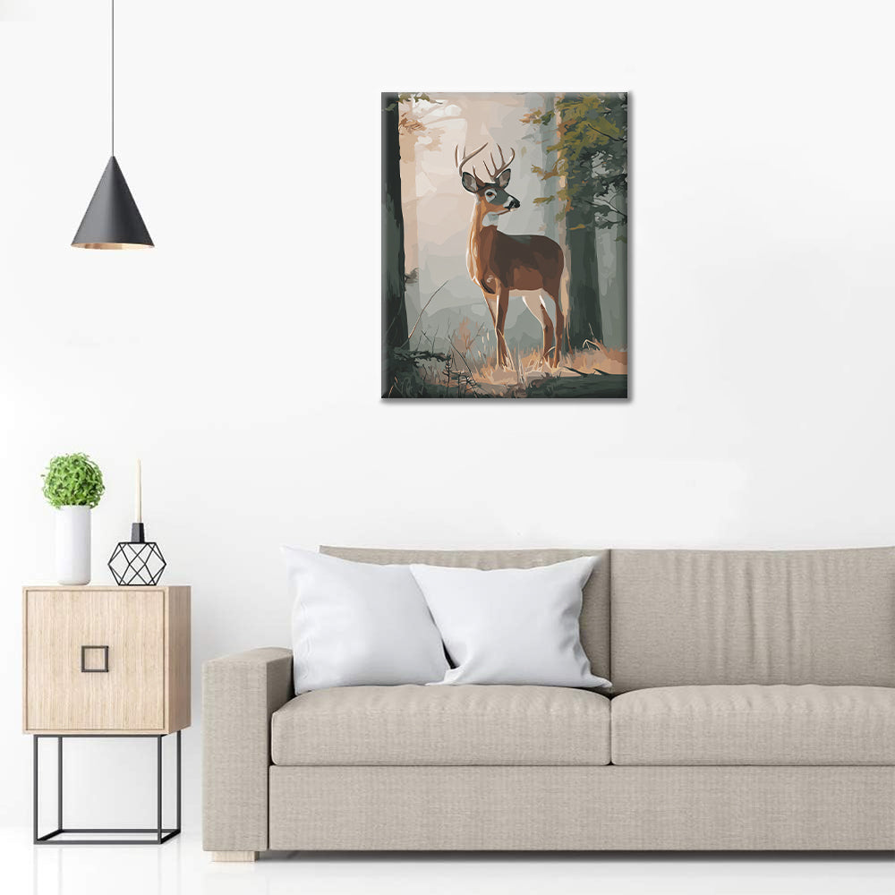 Jelen v lese - Malování podle čísel