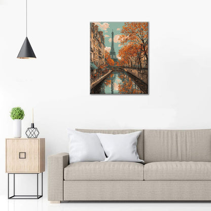 Eiffelova věž na podzim - Malování podle čísel