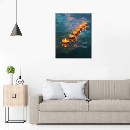 Plovoucí svíčky - Malování podle čísel