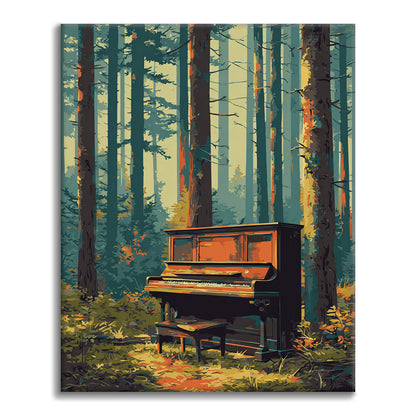 Sada malování podle čísel Lesní klavír - malování podle čísel - Cheerful Painting