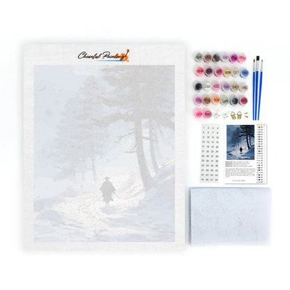 Zasněžená cesta - Malování podle čísel