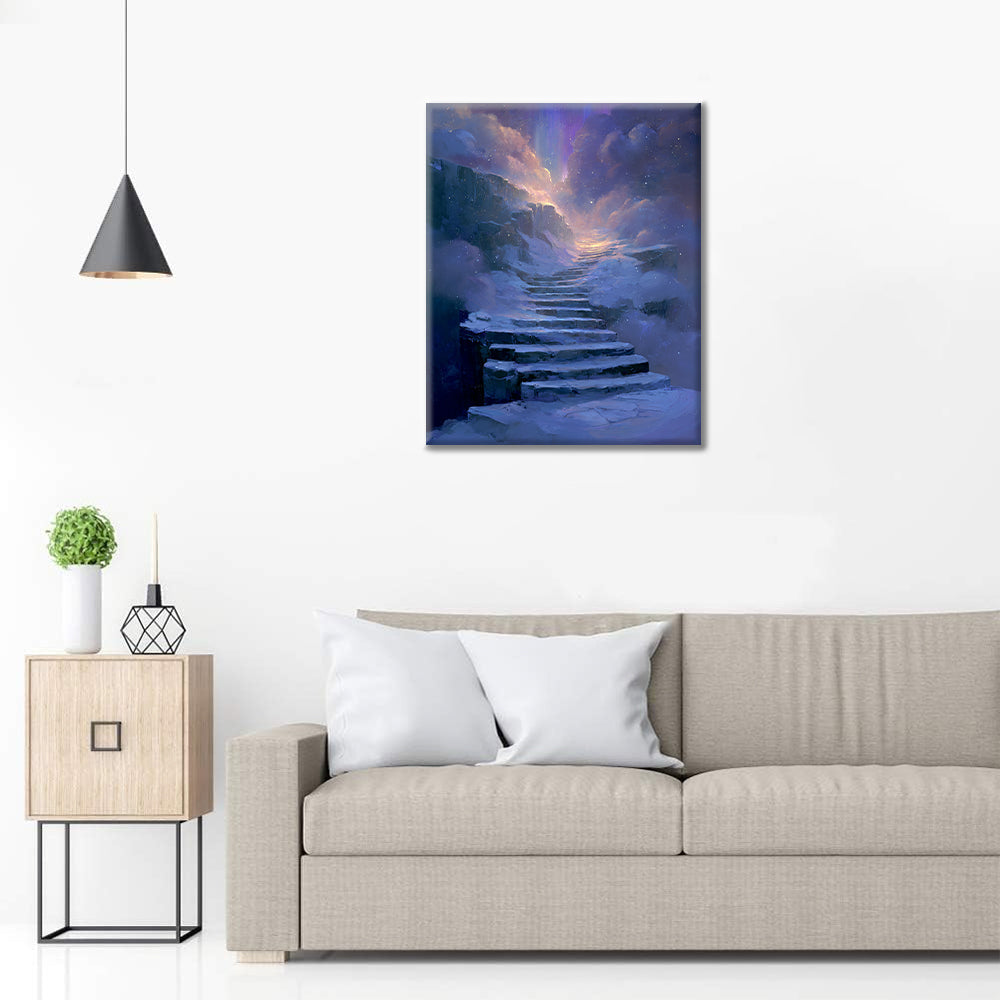 Hotový obraz Schodiště světla - Malování podle čísel - dekorace na zeď a tip na DIY dárek