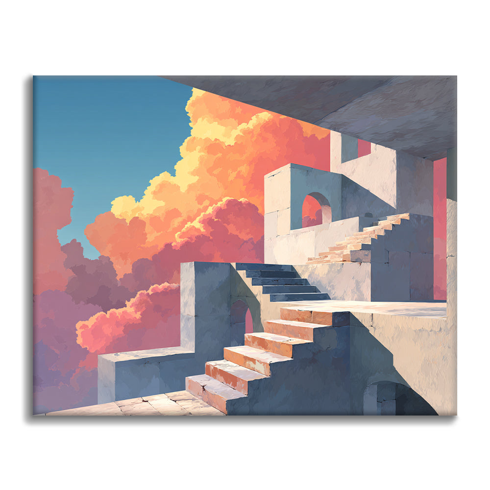 Kamenné schodiště - malování podle čísel