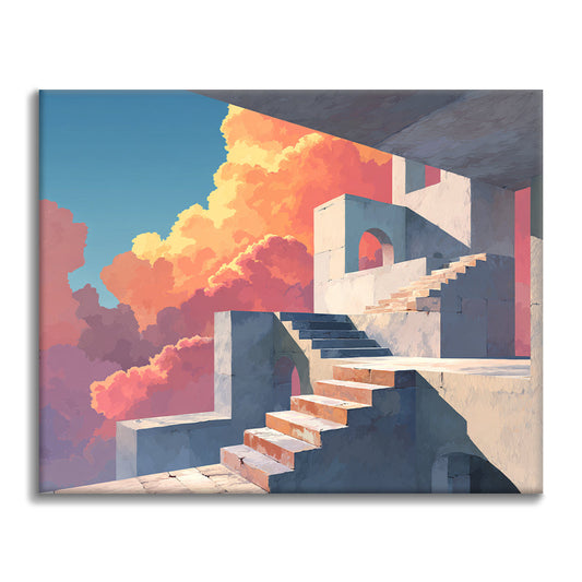 Kamenné schodiště - malování podle čísel