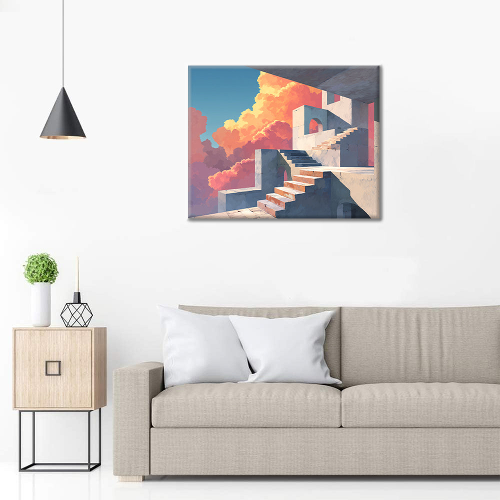 Kamenné schodiště - malování podle čísel