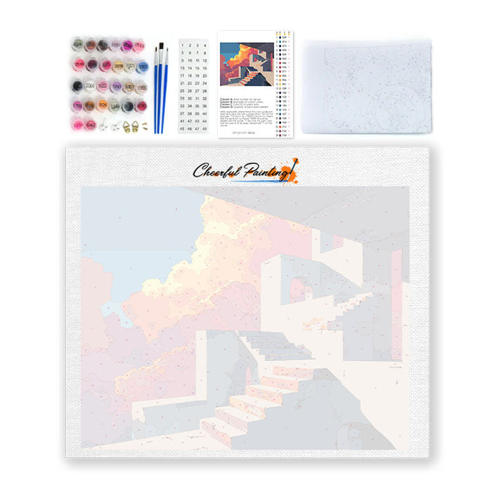 Kamenné schodiště - malování podle čísel