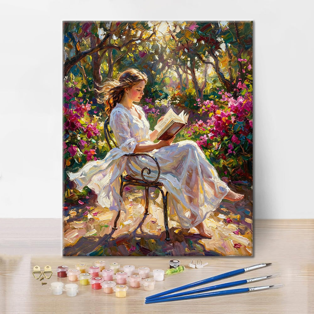 Sluncem zalité čtení - malování podle čísel