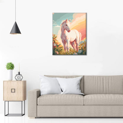 malý bílý kůň - Malování podle čísel