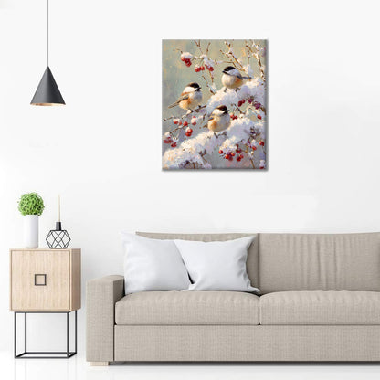 Zimní ptáci - malování podle čísel