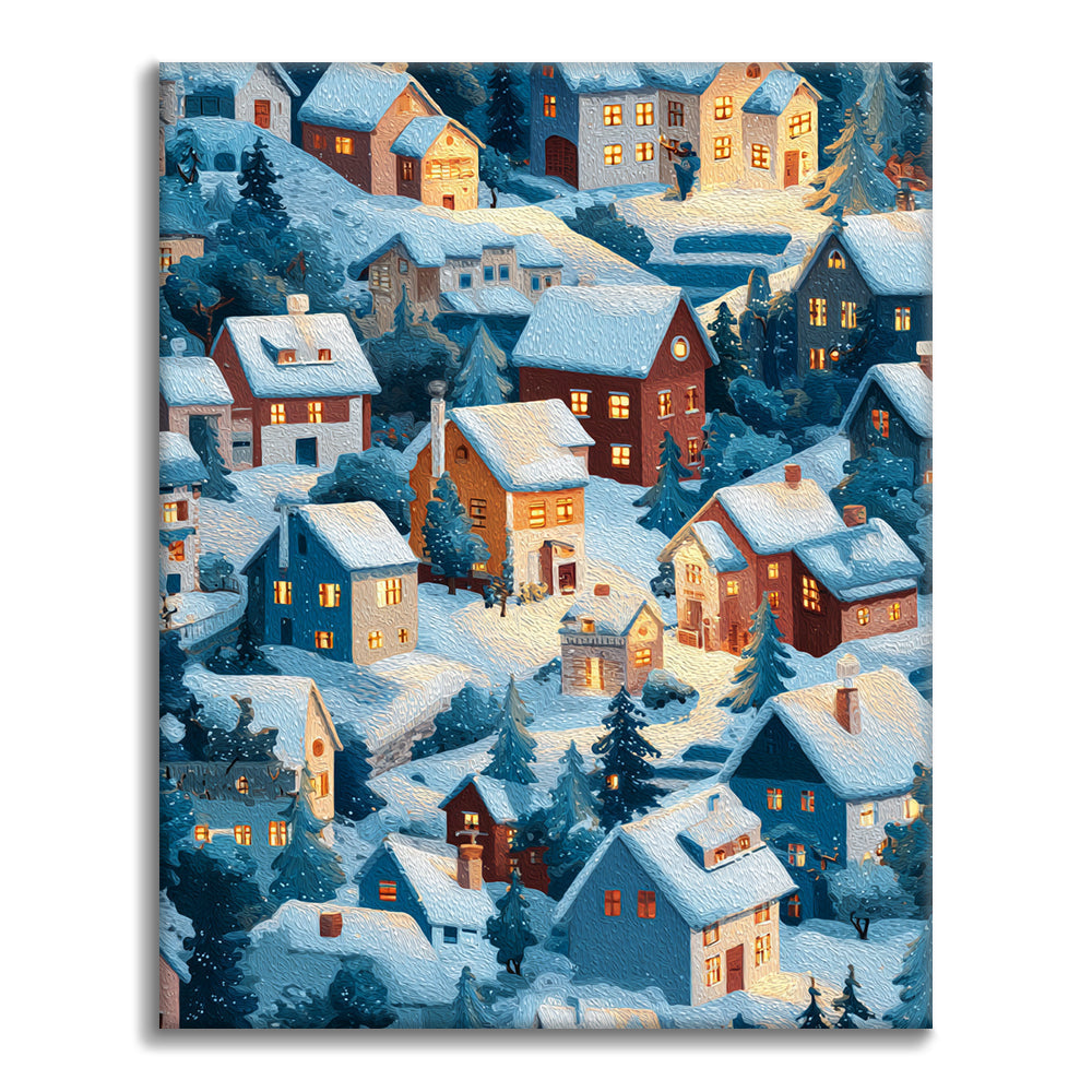 Zimní záře - malování podle čísel