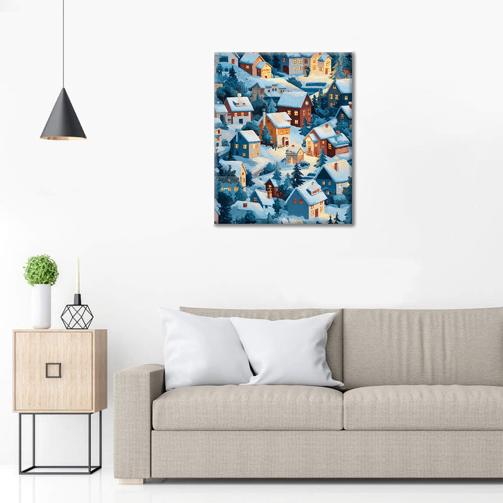 Zimní záře - malování podle čísel