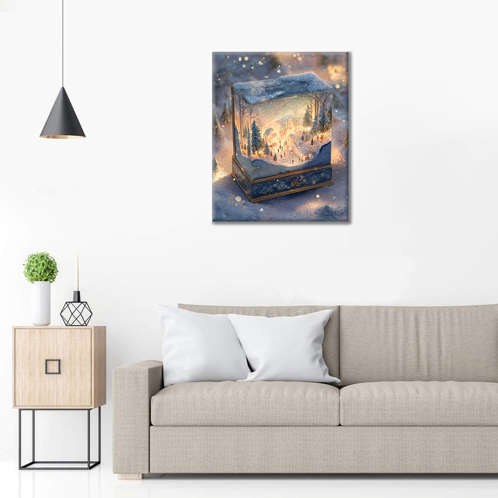 Zimní suvenýr - malování podle čísel