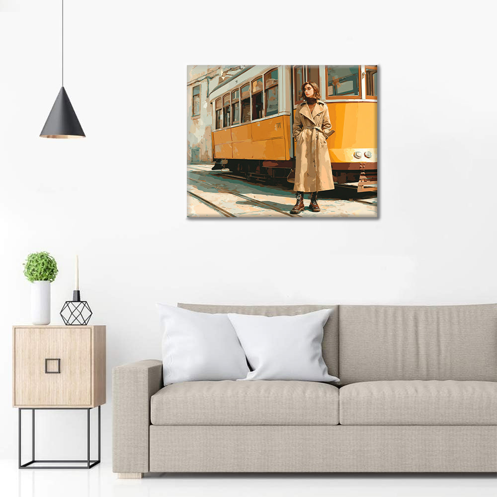 Žena v tramvaji - Malování podle čísel