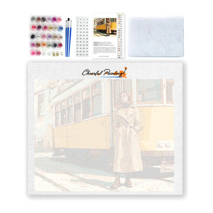 Žena v tramvaji - Malování podle čísel