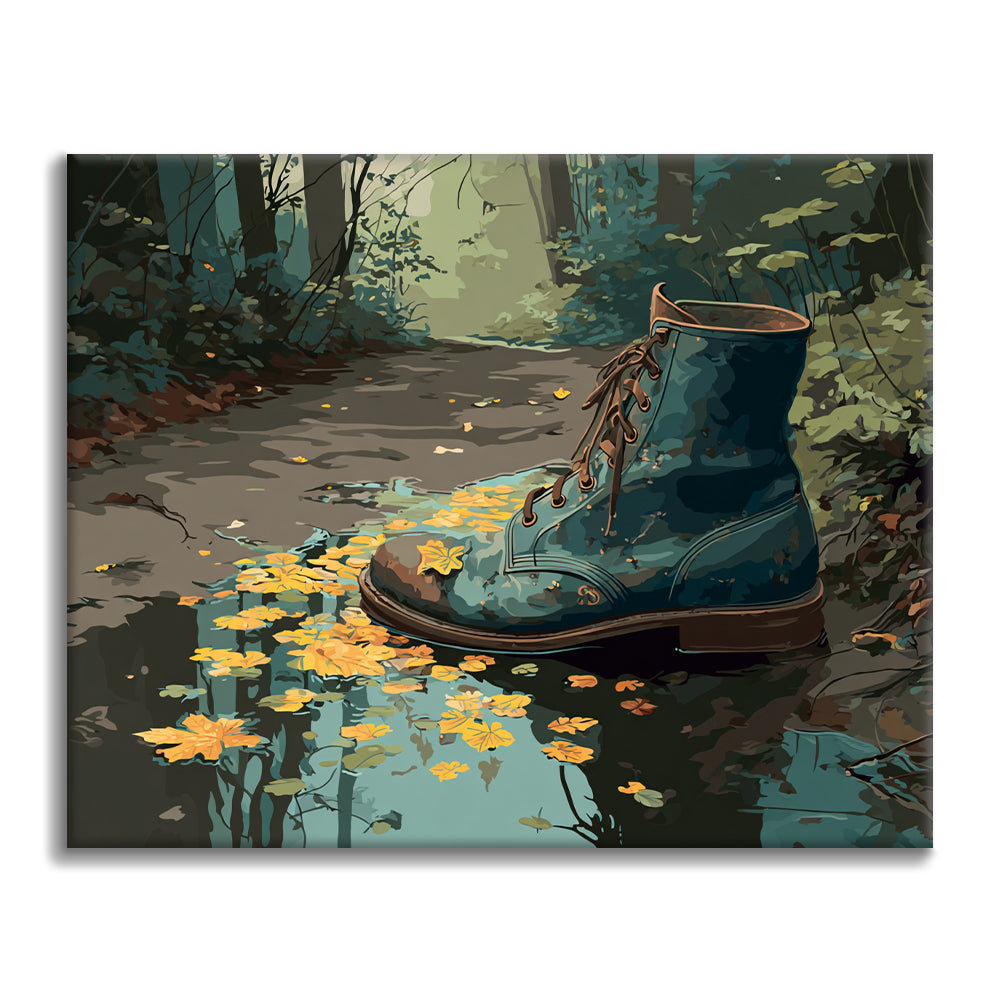 Sada malování podle čísel Obnošená bota - malování podle čísel - Cheerful Painting