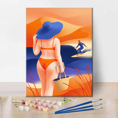 Blaženost plážového dne - Malování podle čísel