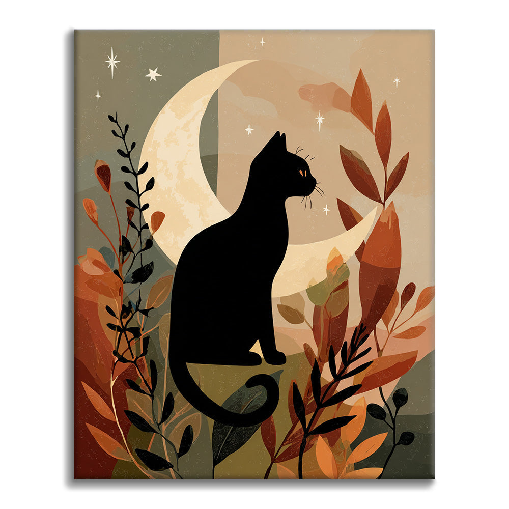 Černá kočka Sil - Malování podle čísel