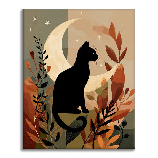 Černá kočka Sil - Malování podle čísel