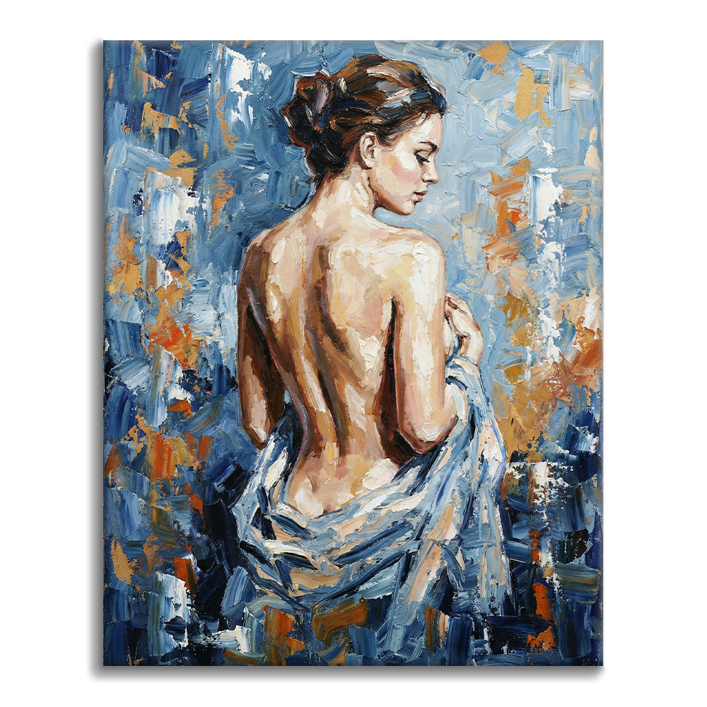 Modrá silueta - Malování podle čísel