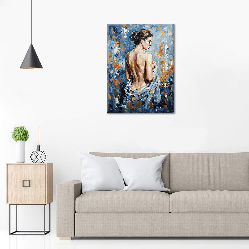 Modrá silueta - Malování podle čísel