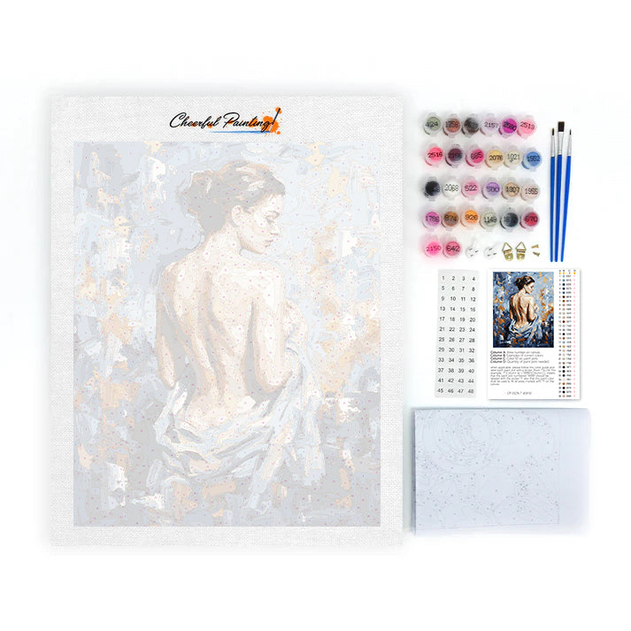 Modrá silueta - Malování podle čísel