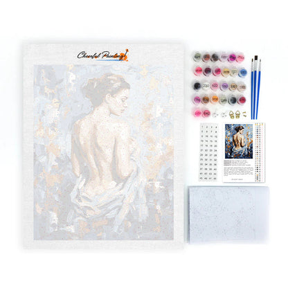 Modrá silueta - Malování podle čísel