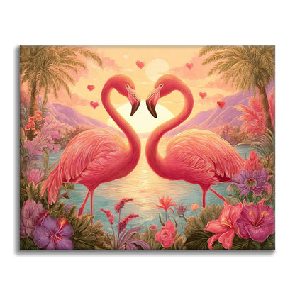 Sada malování podle čísel Plameňák Romance - Malování podle čísel - Cheerful Painting