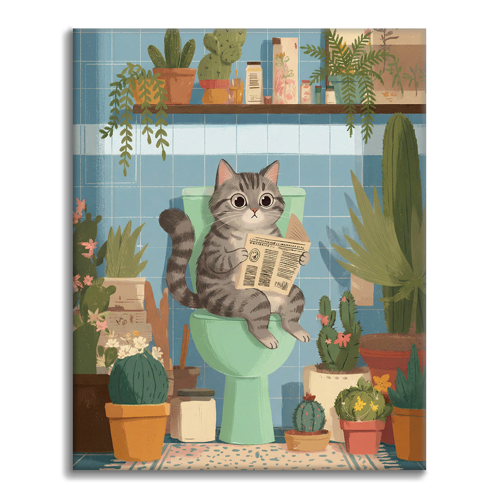 Kočička čte - Malování podle čísel