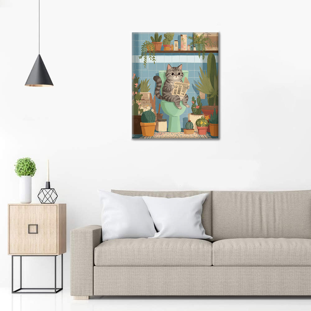 Kočička čte - Malování podle čísel