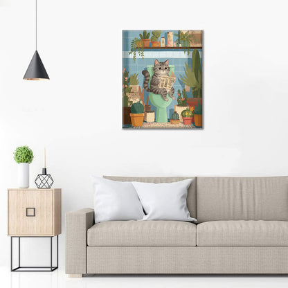 Kočička čte - Malování podle čísel