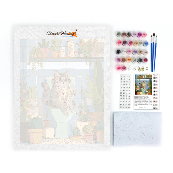 Kočička čte - Malování podle čísel