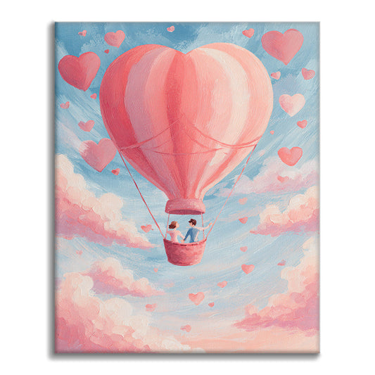 Láska ve vzduchu - Malování podle čísel