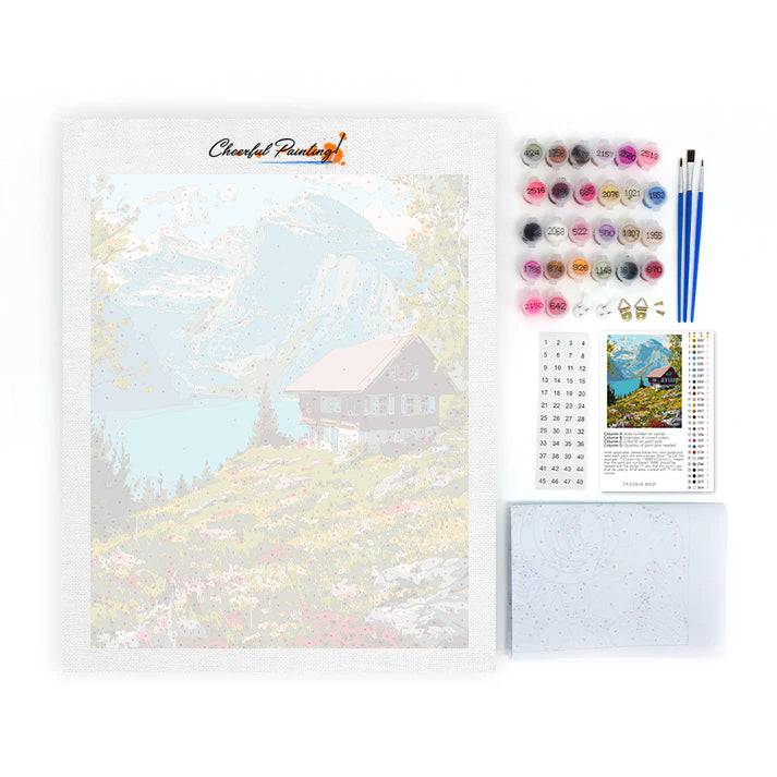 Švýcarská chata - Malování podle čísel