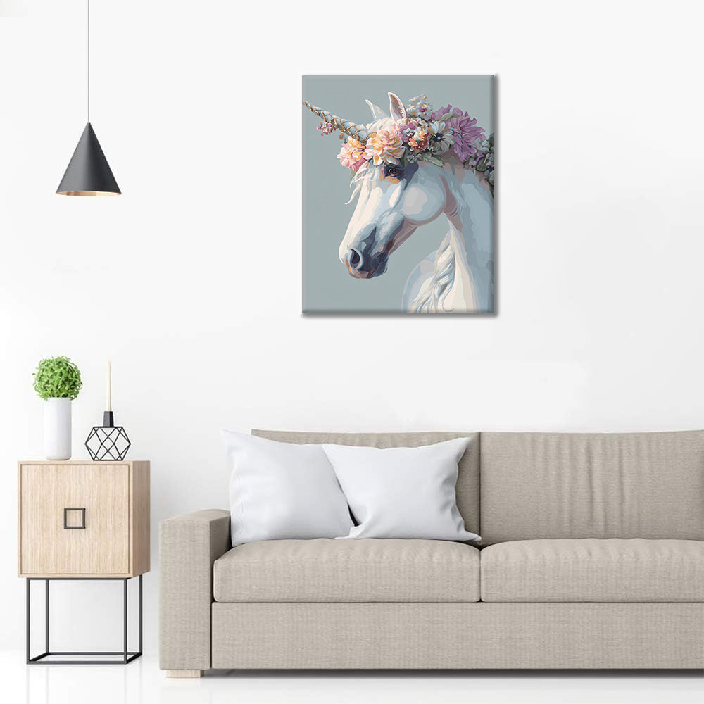 Bílý jednorožec - Malování podle čísel