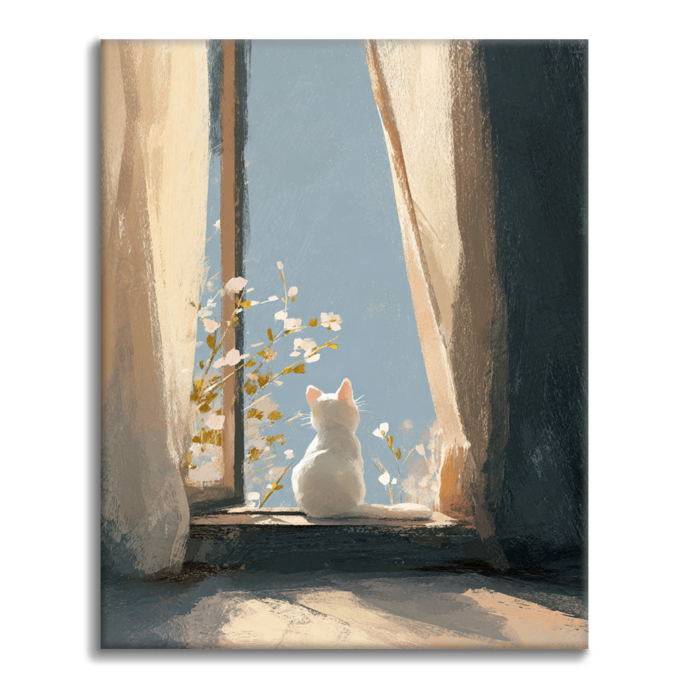 Sada malování podle čísel Kotě na okenním parapetu - Malování podle čísel - Cheerful Painting