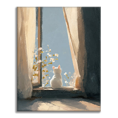 Sada malování podle čísel Kotě na okenním parapetu - Malování podle čísel - Cheerful Painting