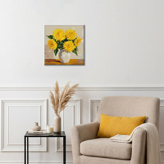 Kytice zlatých sedmikrásek - Mini malování podle čísel