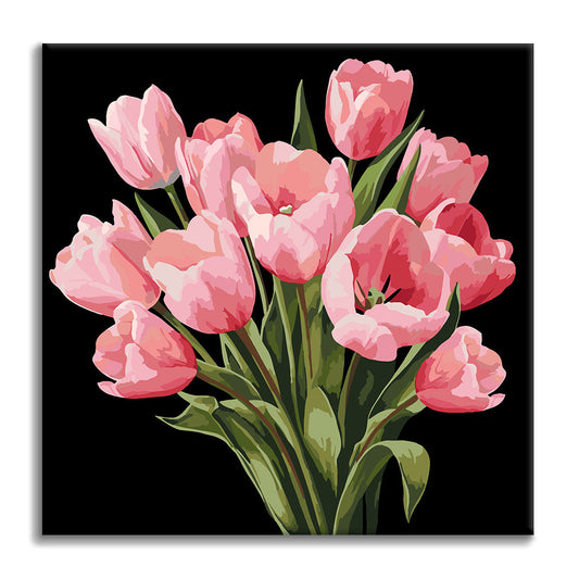 Půlnoční tulipány - Mini malování podle čísel