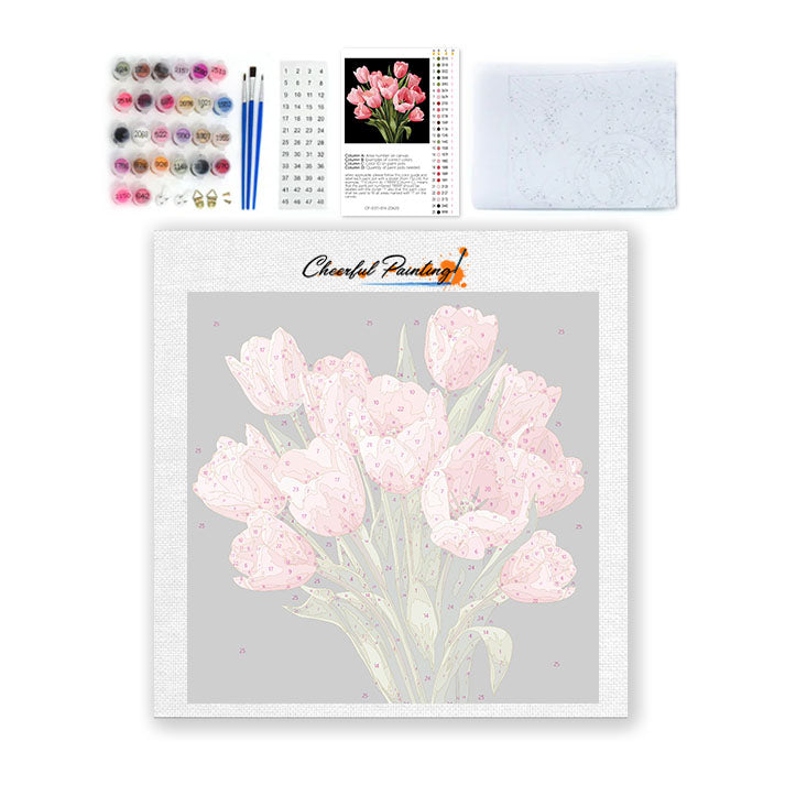 Půlnoční tulipány - Mini malování podle čísel